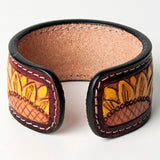 American Darling ADBRF162 Hand tooled carved Genuine Leather Bracelet women