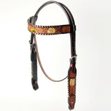 AMERICAN DARLING Western Horse Headstall Breast Collar Set Leather
