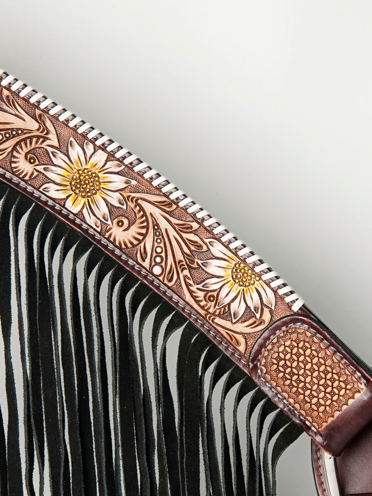 AMERICAN DARLING Western Horse Headstall Breast Collar Set Leather