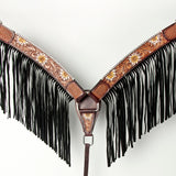 AMERICAN DARLING Western Horse Headstall Breast Collar Set Leather