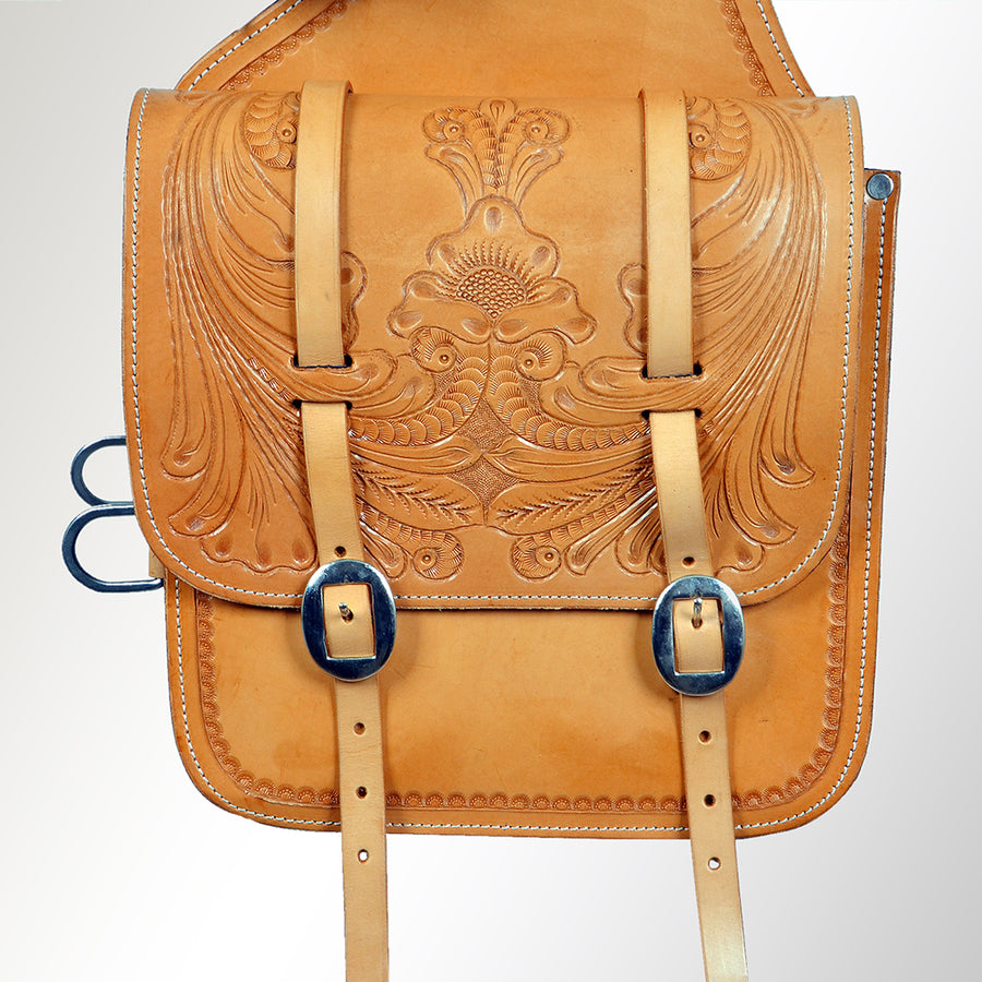 HILASON Soft Leather Horse Saddle Bag Tan | Equestrian Western Adjustable Closure