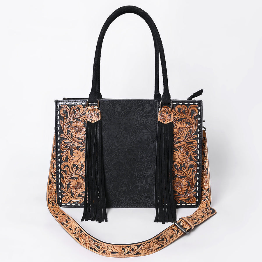 American Darling Briefcase Hand Tooled Hair On Genuine Leather Western Women Bag Handbag | for Cute Laptop