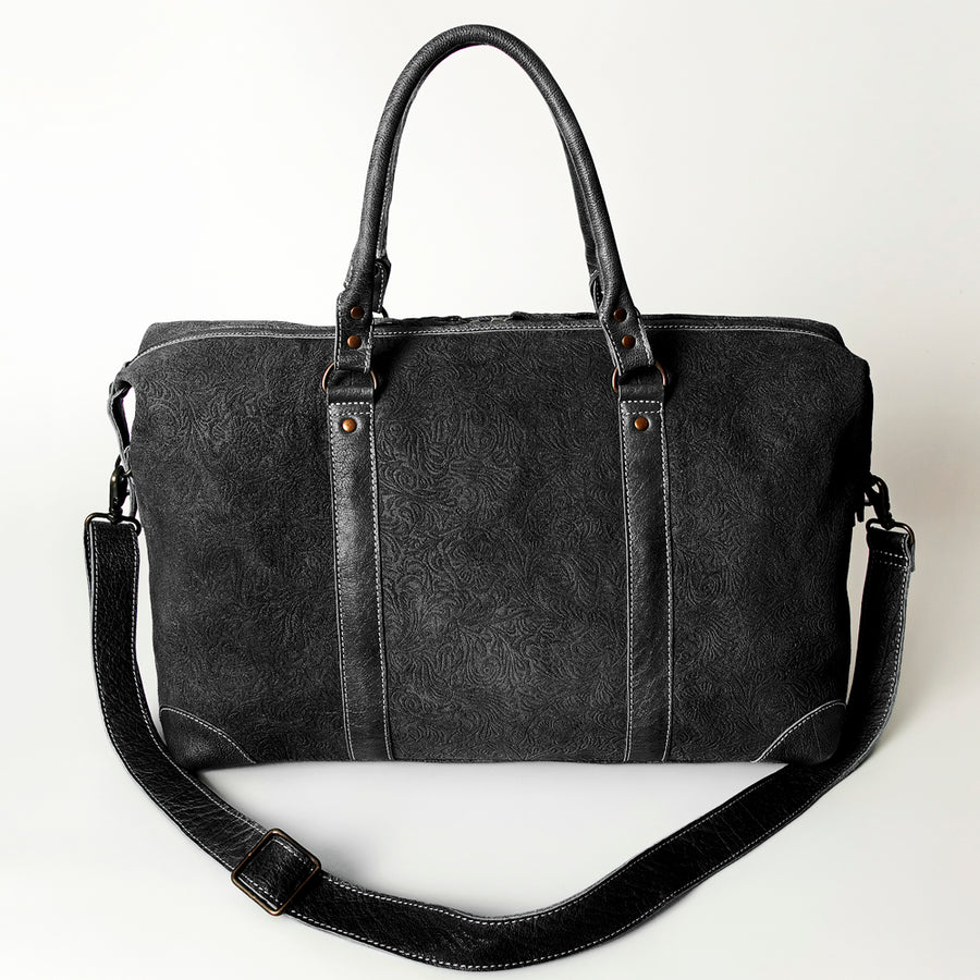American Darling Duffel Bag, Damascus Genuine Leather Western Weekender, Full Grain Vegetable Tanned Travel Bag, 12x20x10in
