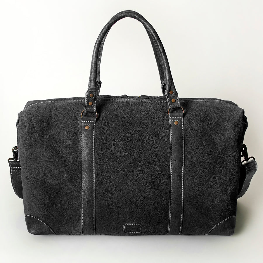 American Darling Duffel Bag, Damascus Genuine Leather Western Weekender, Full Grain Vegetable Tanned Travel Bag, 12x20x10in