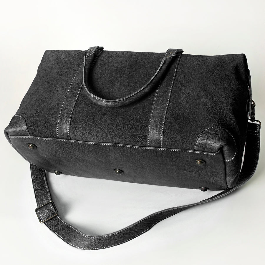 American Darling Duffel Bag, Damascus Genuine Leather Western Weekender, Full Grain Vegetable Tanned Travel Bag, 12x20x10in