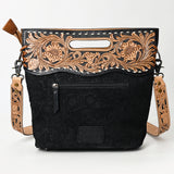 American Darling Clutch Hand Tooled Hair On Genuine Leather Women Bag Western Handbag Purse