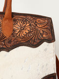 American Darling Duffel Hand Tooled Hair on Genuine Leather Western Women Bag | Handbag Duffle Weekend Travel Bags