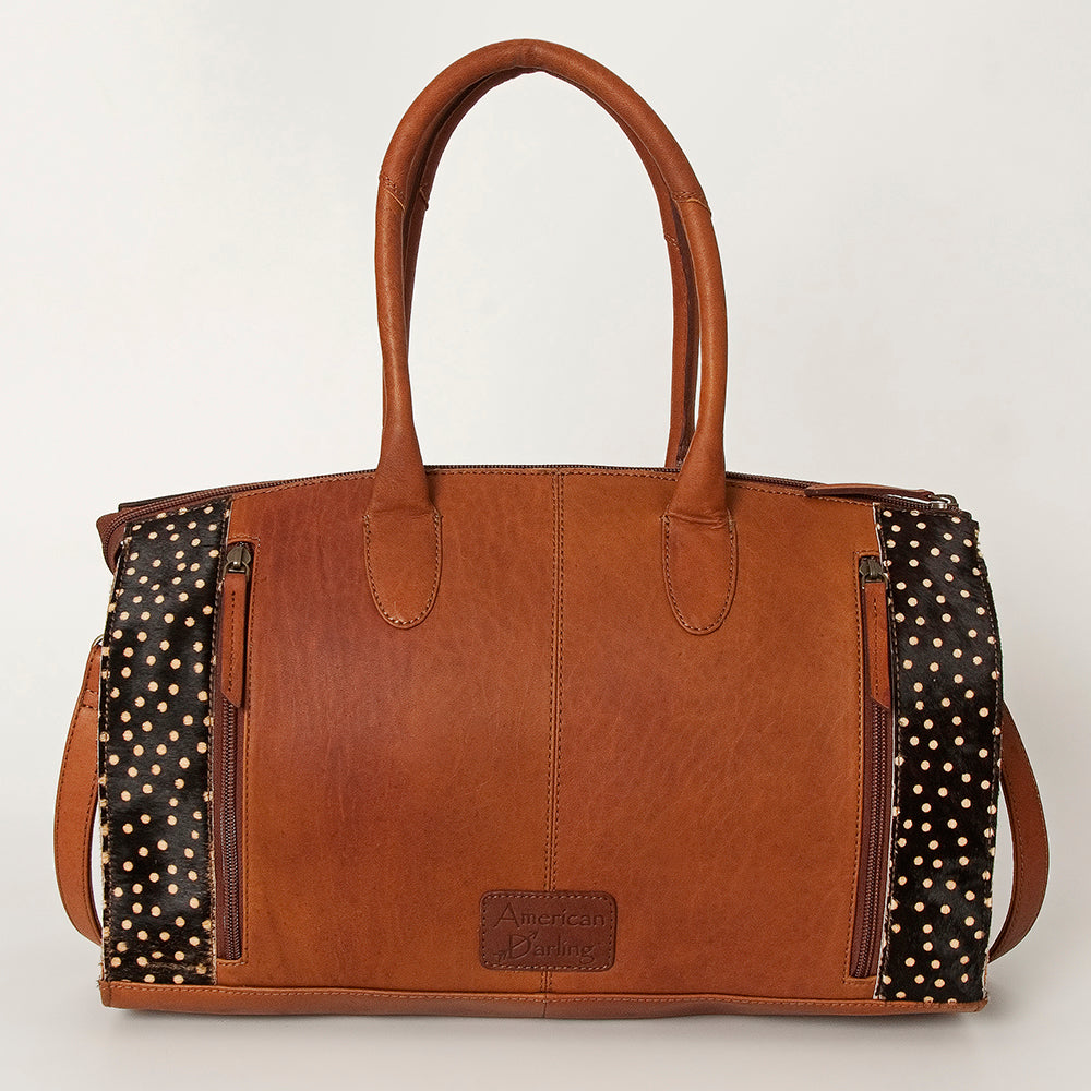 American Darling Duffel Hand Tooled Hair on Genuine Leather Western Women Bag | Handbag Duffle Weekend Travel Bags