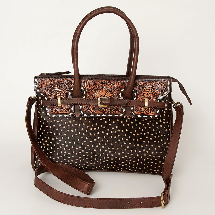 American Darling Tote Hand Tooled Hair on Genuine Leather Western Women Bag Handbag Purse | Travel Bags College Casual