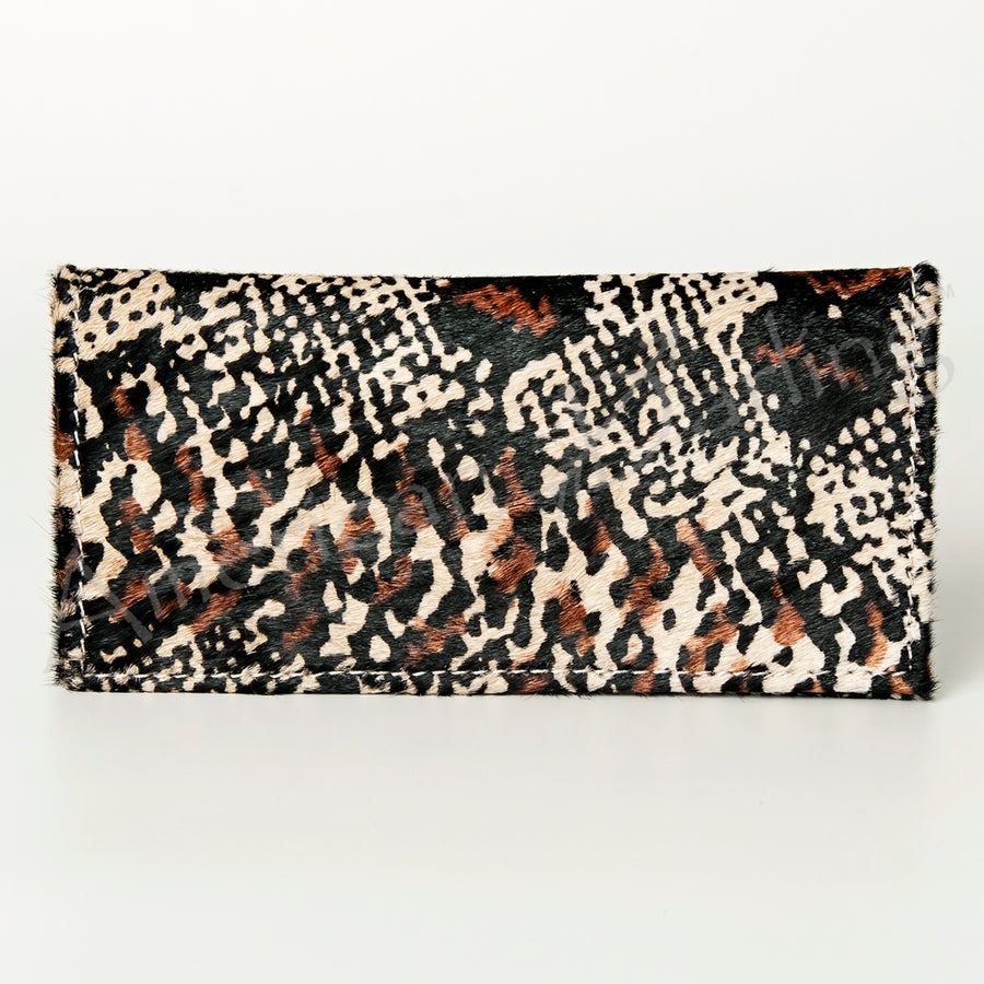 American Darling Wallet Bag, Genuine Hair-On Cowhide, Vegetable-Tanned Full Grain Leather, Western Style Slim Travel Wallet