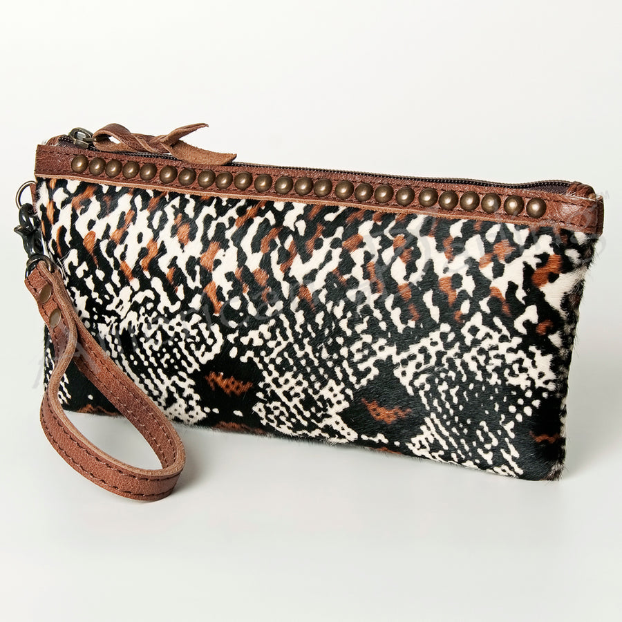 American Darling Hair-On Cowhide Wristlet Bag - Uhorse