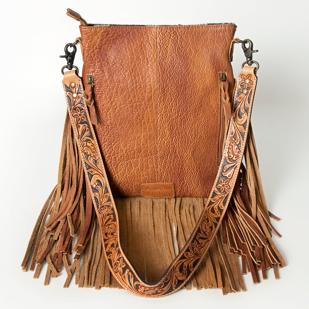 American Darling ADBGS192X Messenger Hand Tooled Hair On Genuine Leather women bag western handbag purse