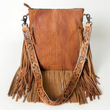 American Darling ADBGS192X Messenger Hand Tooled Hair On Genuine Leather women bag western handbag purse