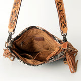 American Darling ADBGS192X Messenger Hand Tooled Hair On Genuine Leather women bag western handbag purse