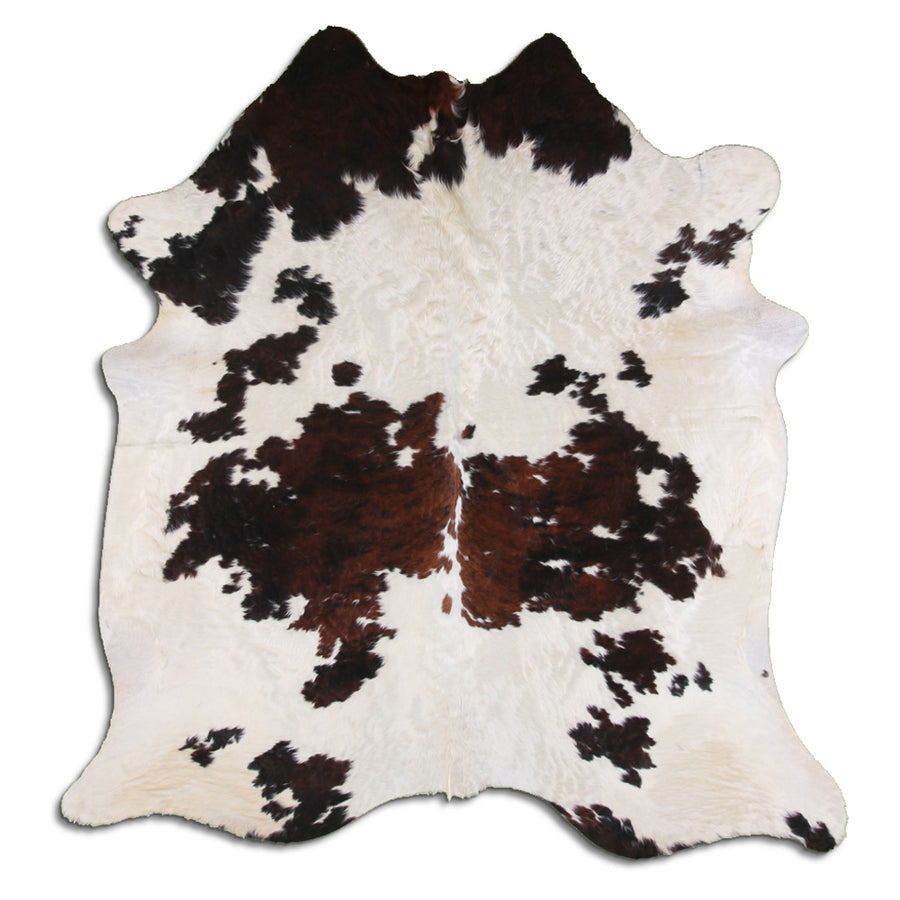 Cowhide leather saddle blanket with black and white patchwork pattern - Uhorse