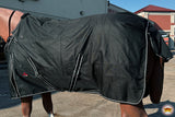 Hilason 1200D Turnout Light Winter Waterproof Rain Sheet Horse Sheet Black