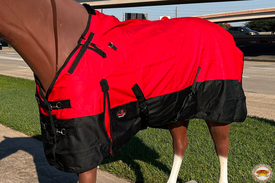 HILASON 1200D Turnout Light Winter Waterproof Rain Sheet Horse Black | Sheets for Horses