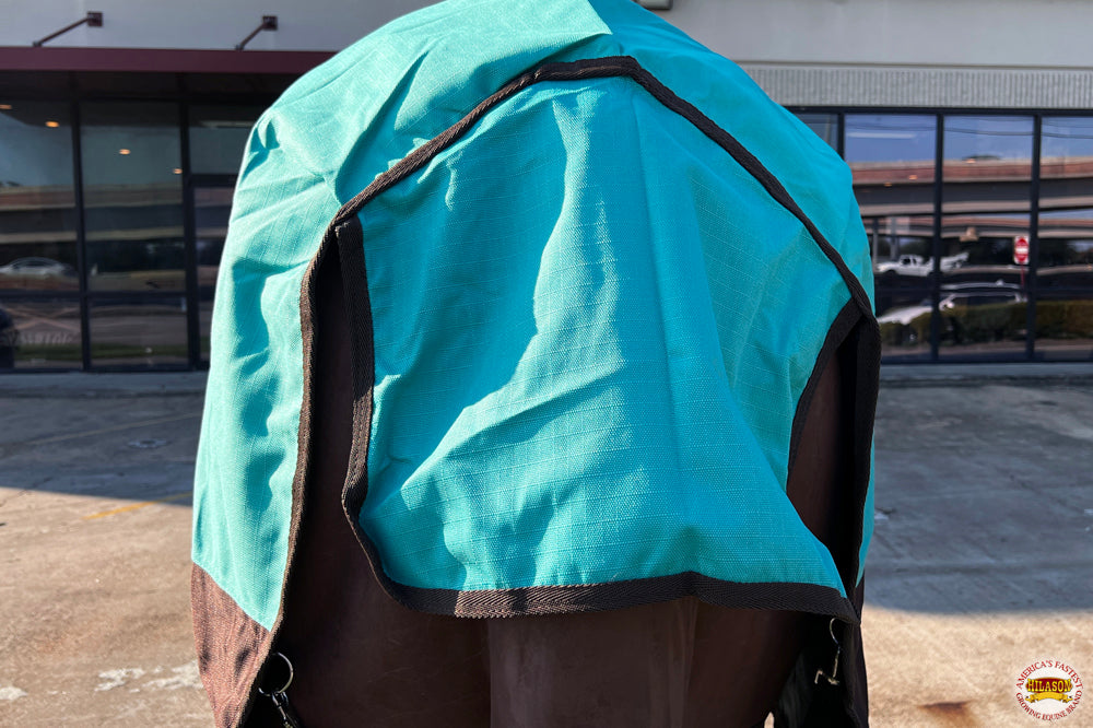 Hilason 1200D Turnout Light Winter Waterproof Rain Sheet Horse Black