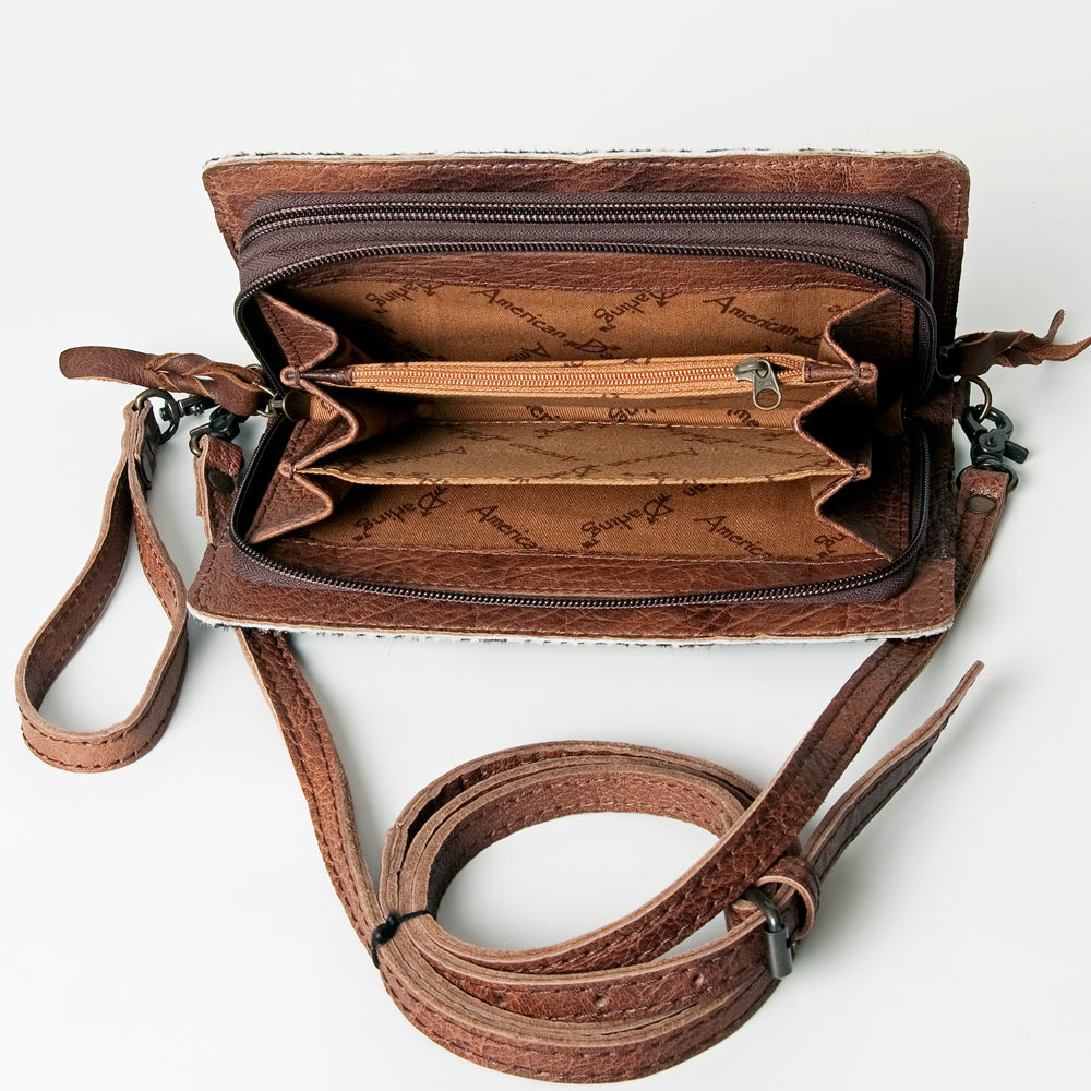 American Darling ORGANISER Upcycled Wool Genuine Leather women bag western handbag purse