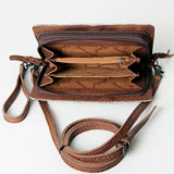 American Darling ORGANISER Upcycled Wool Genuine Leather women bag western handbag purse