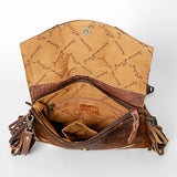 American Darling ADBGS178TB Envelope Hand Tooled Hair On Genuine Leather women bag western handbag purse