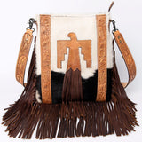 ADBGS192TB American Darling Hand Tooled Hair On Genuine Leather Women Bag Western Handbag Purse