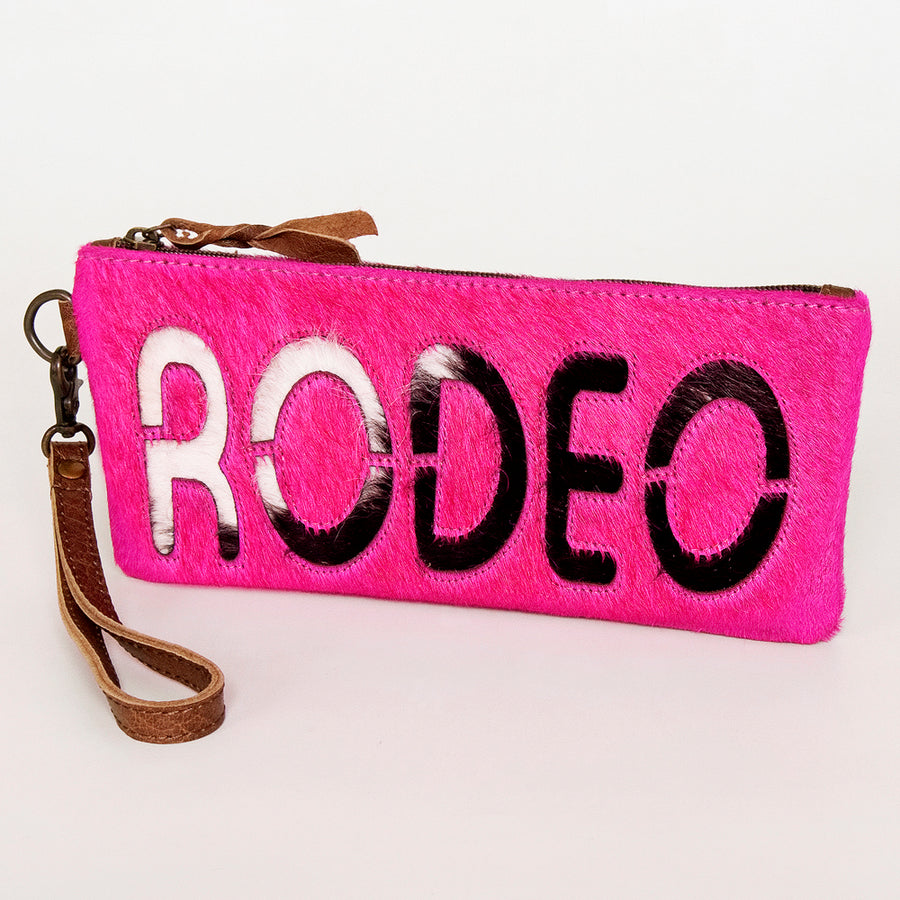 American Darling Wristlet Bag Handcrafted from Floral Embossed Damascus Genuine Leather with YKK Zipper and Wrist Strap