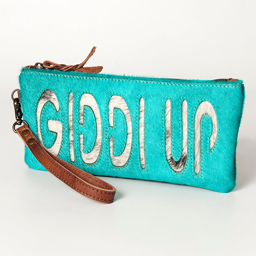 American Darling Wristlet Bag Handcrafted from Floral Embossed Damascus Genuine Leather with YKK Zipper and Wrist Strap