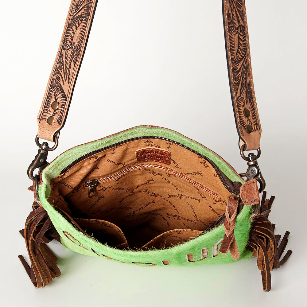 American Darling ADBGS192N Messenger Hair On Genuine Leather women bag western handbag purse