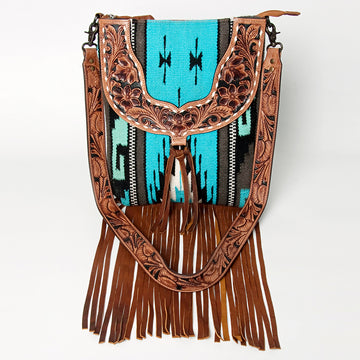 American Darling Large Crossbody Hand Tooled Saddle Blanket Genuine Leather Western Women Bag Handbag Purse | for Cute