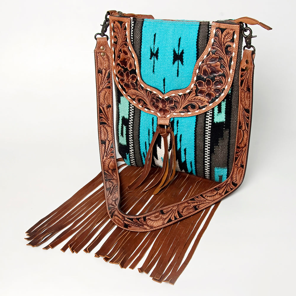 American Darling Large Crossbody Hand Tooled Saddle Blanket Genuine Leather Western Women Bag Handbag Purse | for Cute