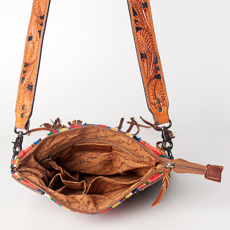 American Darling Large Crossbody Hand Tooled Saddle Blanket Genuine Leather Western Women Bag Handbag Purse | for Cute