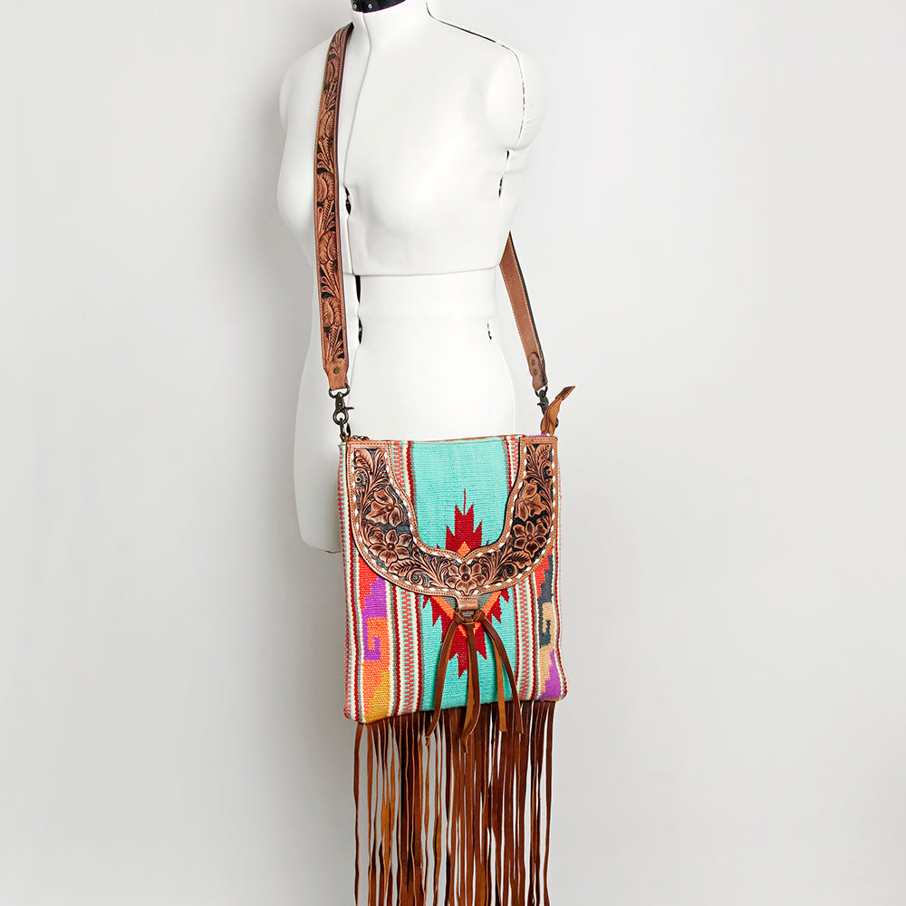 American Darling Large Crossbody Hand Tooled Saddle Blanket Genuine Leather Western Women Bag Handbag Purse | for Cute