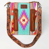 American Darling Large Crossbody Hand Tooled Saddle Blanket Genuine Leather Western Women Bag Handbag Purse | for Cute