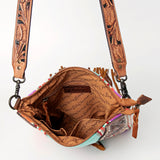 American Darling Large Crossbody Hand Tooled Saddle Blanket Genuine Leather Western Women Bag Handbag Purse | for Cute