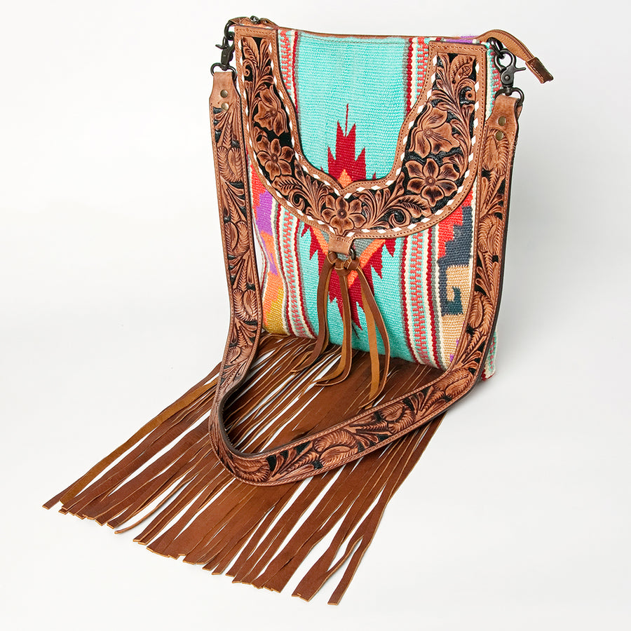 American Darling Large Crossbody Hand Tooled Saddle Blanket Genuine Leather Western Women Bag Handbag Purse | for - Uhorse
