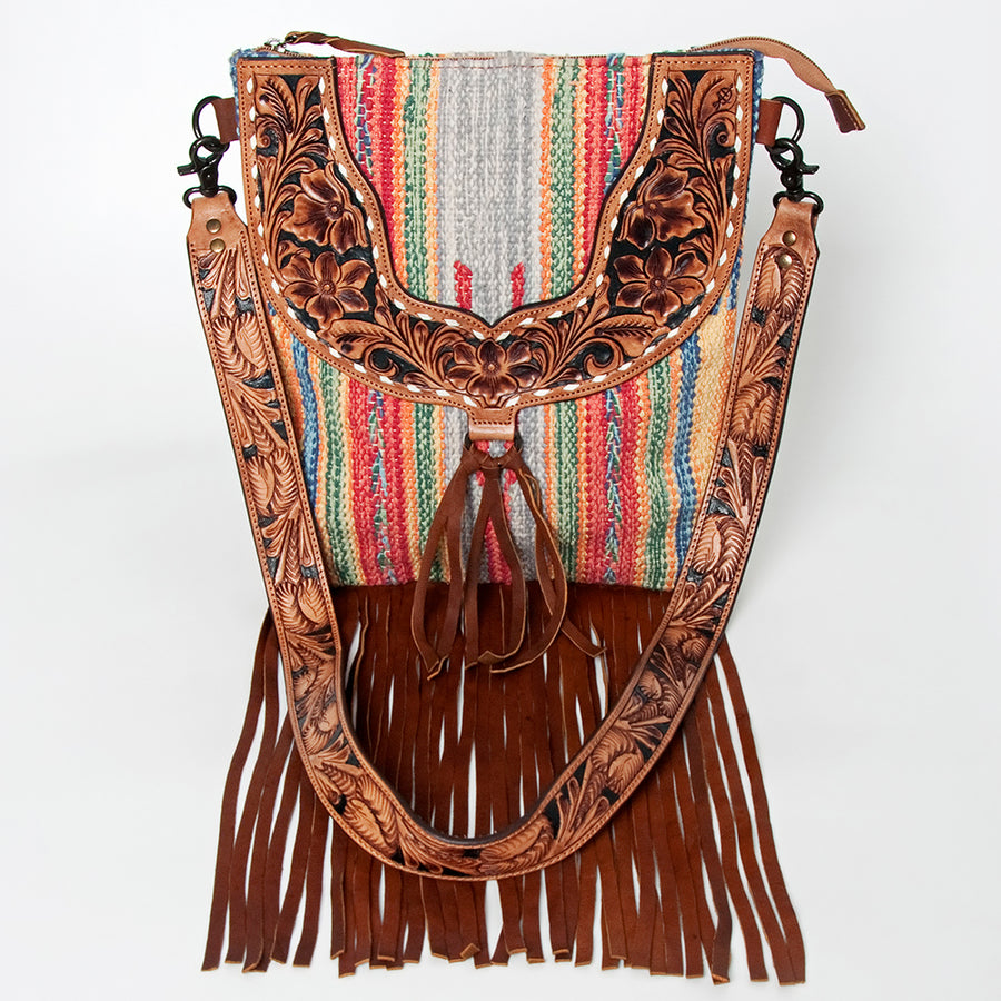 American Darling Large Crossbody Hand Tooled Saddle Blanket Genuine Leather Western Women Bag Handbag Purse | for Cute