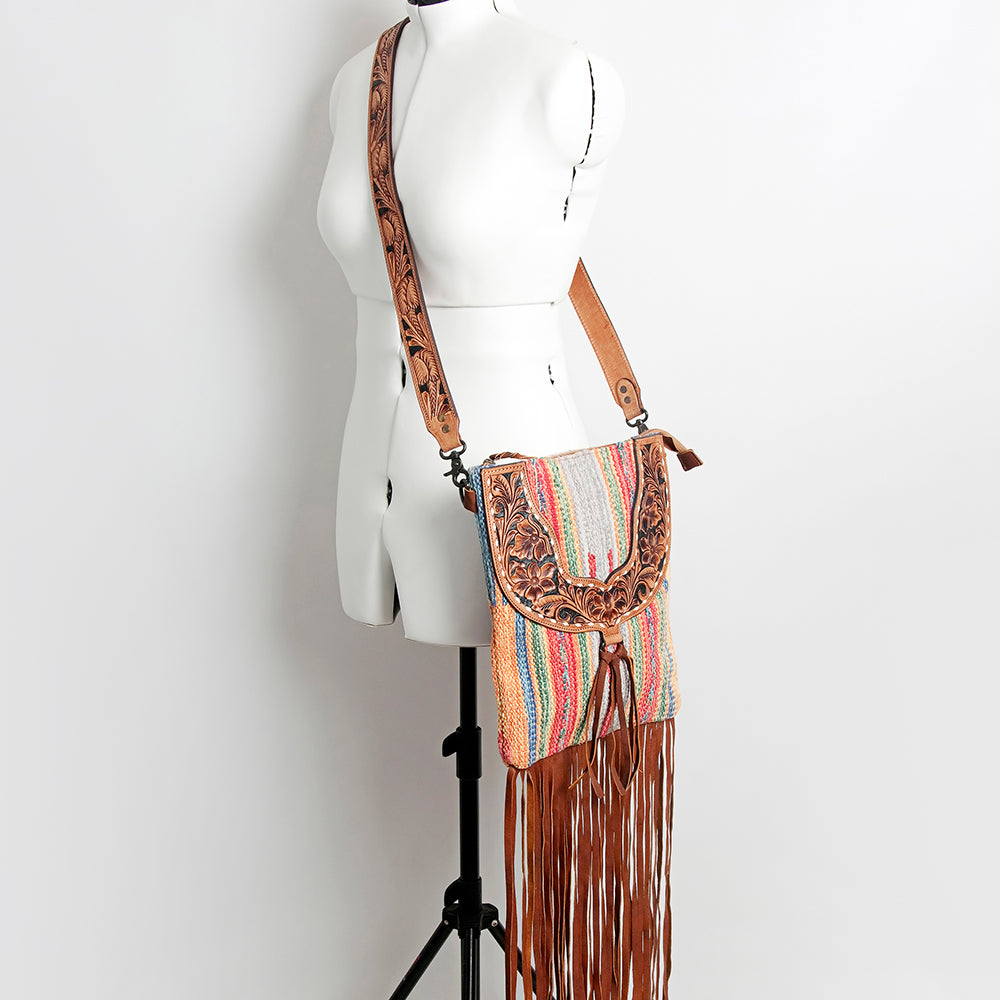 American Darling Large Crossbody Hand Tooled Saddle Blanket Genuine Leather Western Women Bag Handbag Purse | for Cute