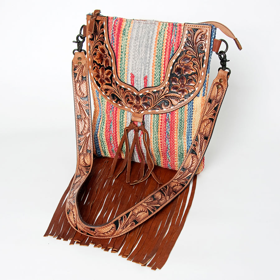 American Darling Large Crossbody Hand Tooled Saddle Blanket Genuine Leather Western Women Bag Handbag Purse | for - Uhorse