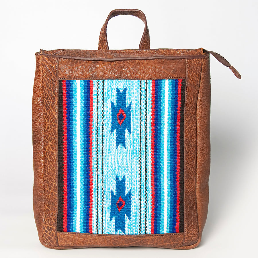 American Darling Backpack Saddle Blanket Fabric Genuine Leather Western Women Bag | for Laptop School Purse Travel