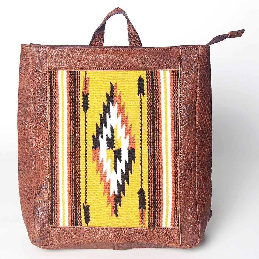 American Darling Backpack Saddle Blanket Fabric Genuine Leather Western Women Bag | for Laptop School Purse Travel