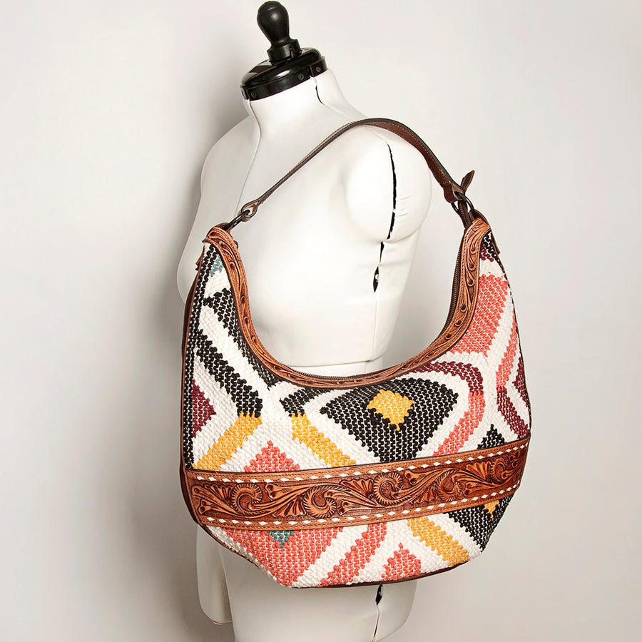 American Darling Hobo Hand Tooled Saddle Blanket Genuine Leather Western Women Bag | Handbag Purse Bags for Cute