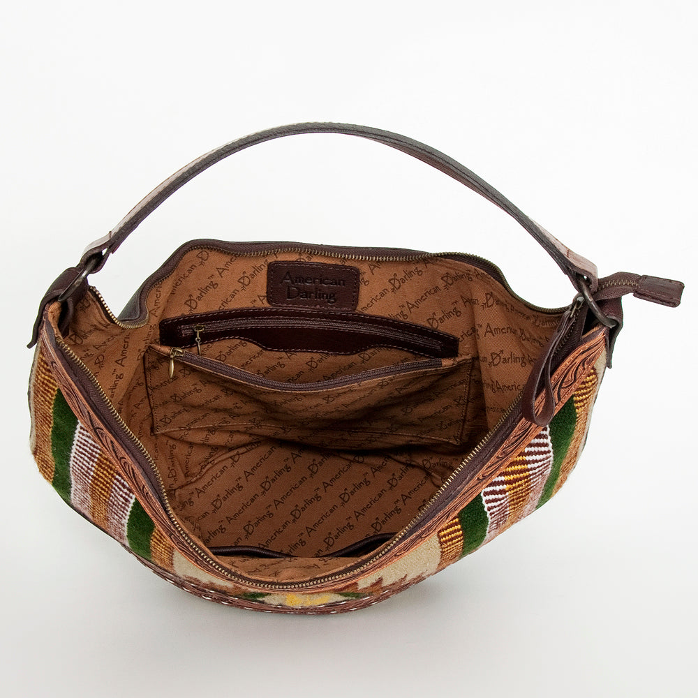 American Darling Hobo Hand Tooled Saddle Blanket Genuine Leather Western Women Bag | Handbag Purse Bags for Cute