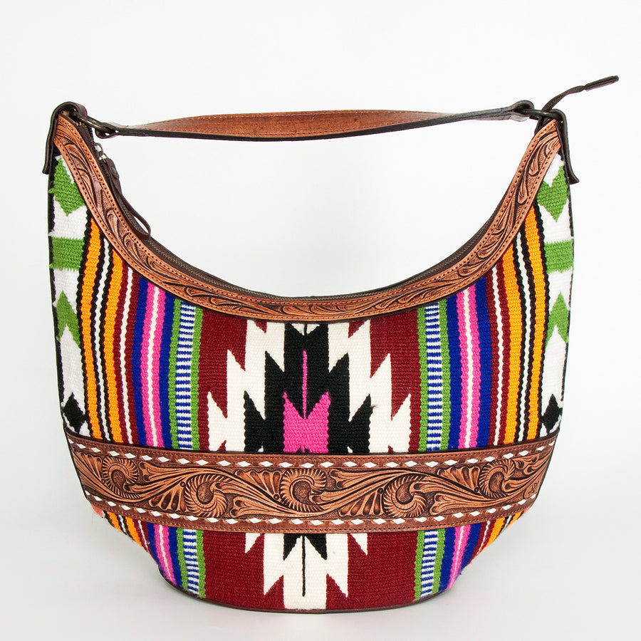 American Darling Hobo Hand Tooled Saddle Blanket Genuine Leather Western Women Bag | Handbag Purse Bags for Cute