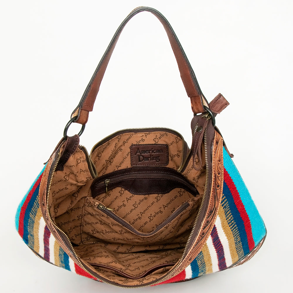 American Darling Hobo Hand Tooled Saddle Blanket Genuine Leather Western Women Bag | Handbag Purse Bags for Cute