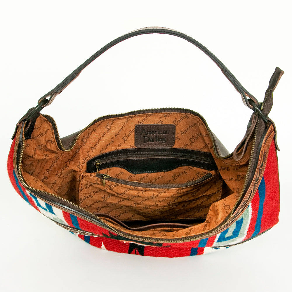 American Darling Hobo Hand Tooled Saddle Blanket Genuine Leather Western Women Bag | Handbag Purse Bags for Cute