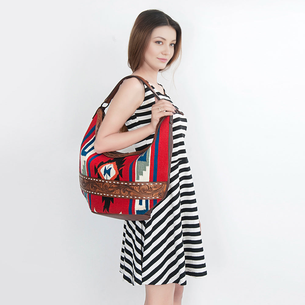 American Darling Hobo Hand Tooled Saddle Blanket Genuine Leather Western Women Bag | Handbag Purse Bags for Cute