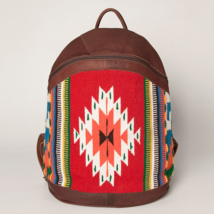 American Darling Backpack Saddle Blanket Fabric Genuine Leather Western Women Bag | for Laptop School Purse Travel