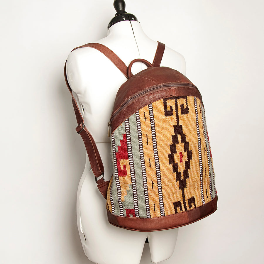 American Darling Backpack Saddle Blanket Fabric Genuine Leather Western Women Bag | for Laptop School Purse Travel