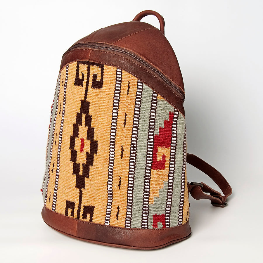 American Darling Backpack Saddle Blanket Fabric Genuine Leather Western Women Bag | for Laptop School Purse Travel - Uhorse